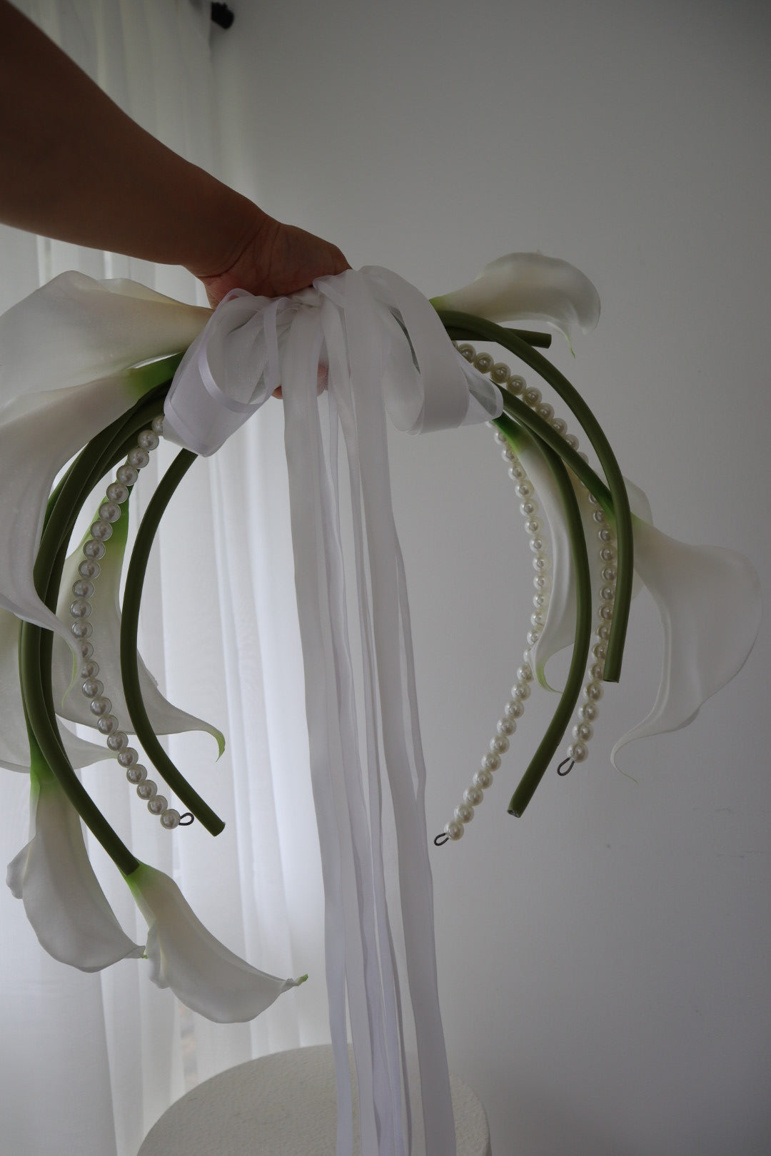 Draped Silk Calla Lily Halo