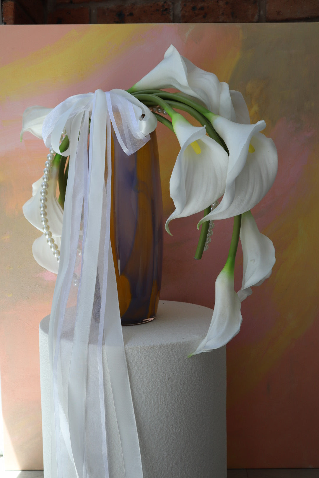 Draped Silk Calla Lily Halo