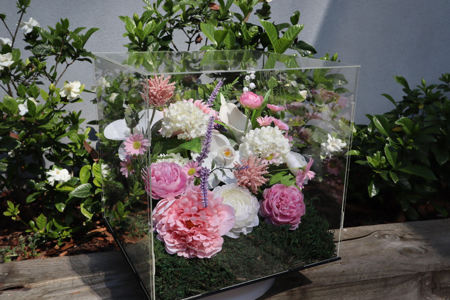 Blushing Pastel Dream Acrylic Box Flowers