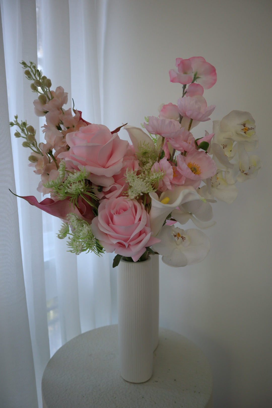 Baby Pink and White Wedding Bouquet
