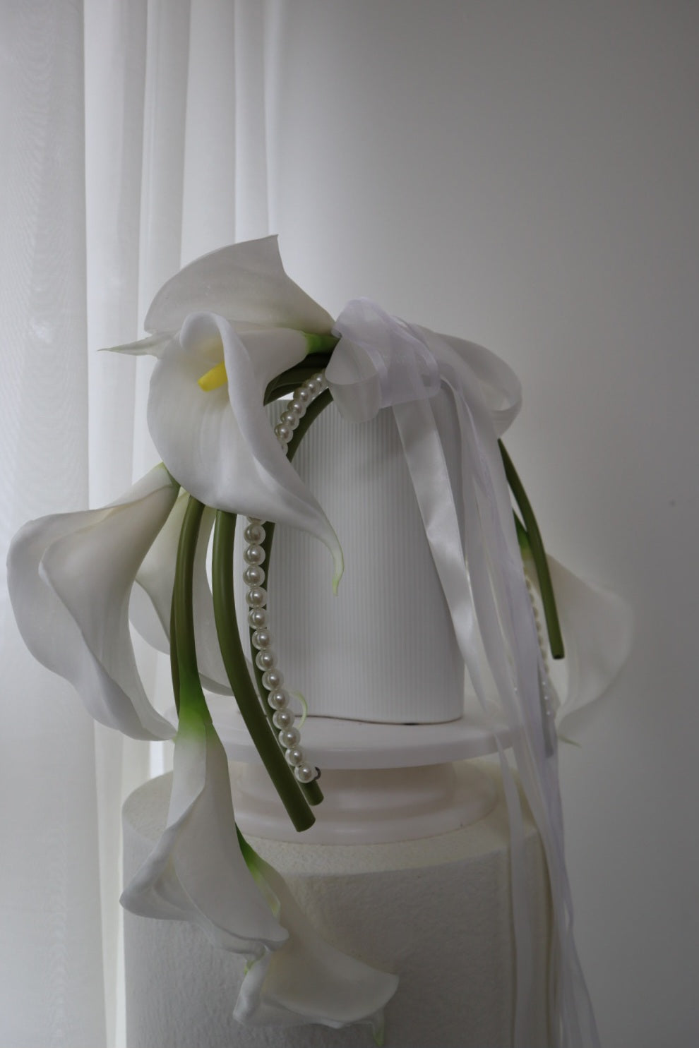 Draped Silk Calla Lily Halo