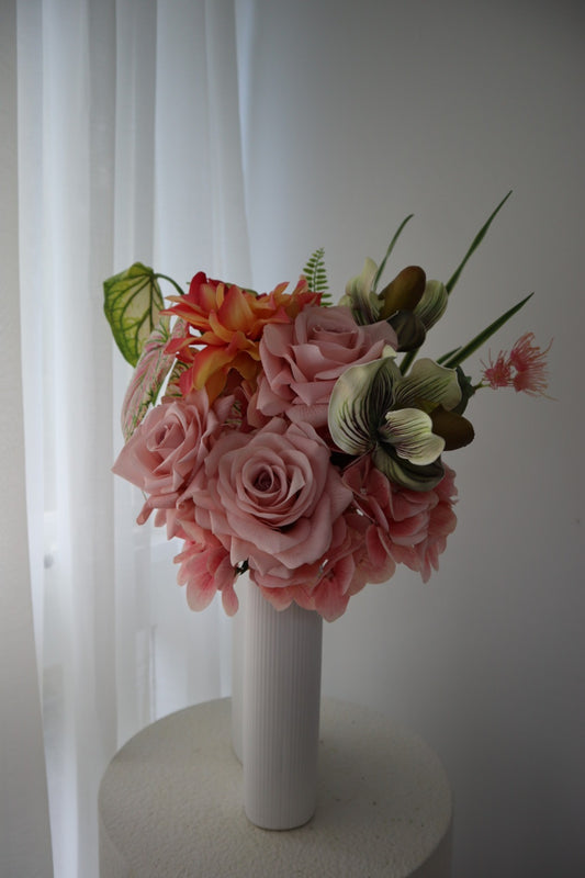 Antique Romance Real Touch Mauve Rose & Orchid Bouquet