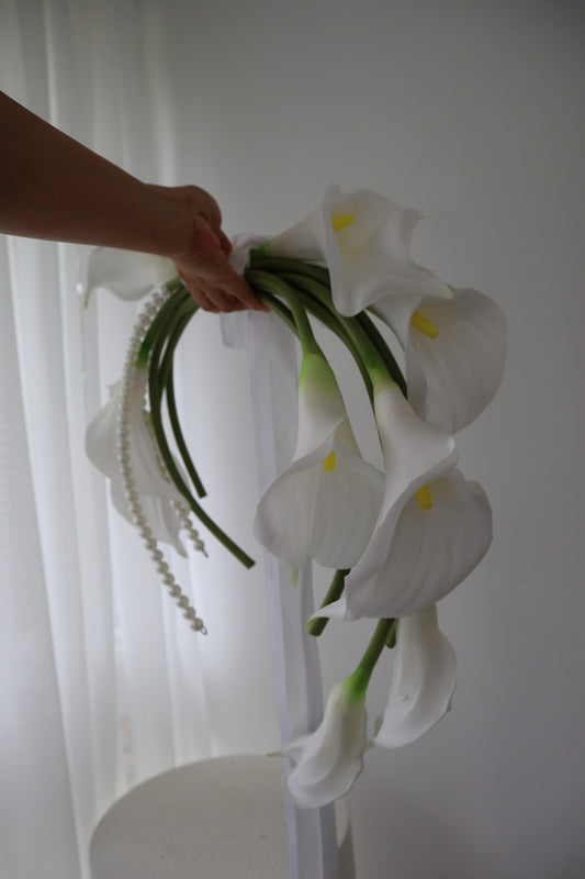 Draped Silk Calla Lily Halo
